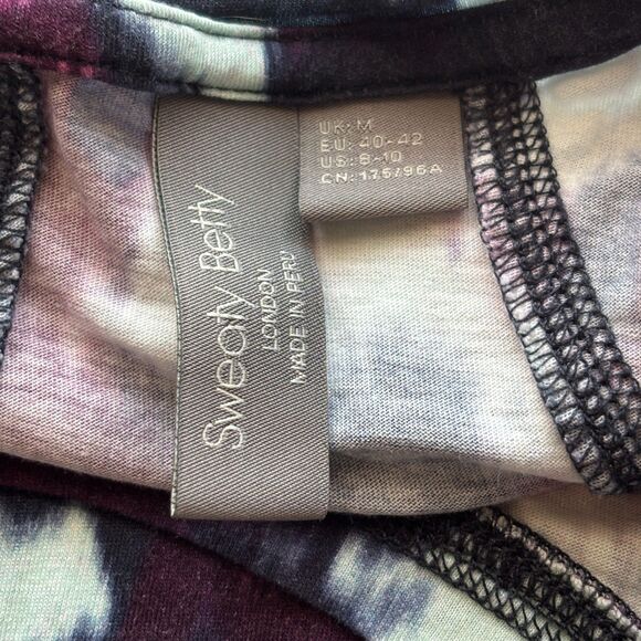 Sweaty Betty Easy Peazy Blue Flow Print Oversized Hi Low Tank Size 8/10 - Picture 9 of 11